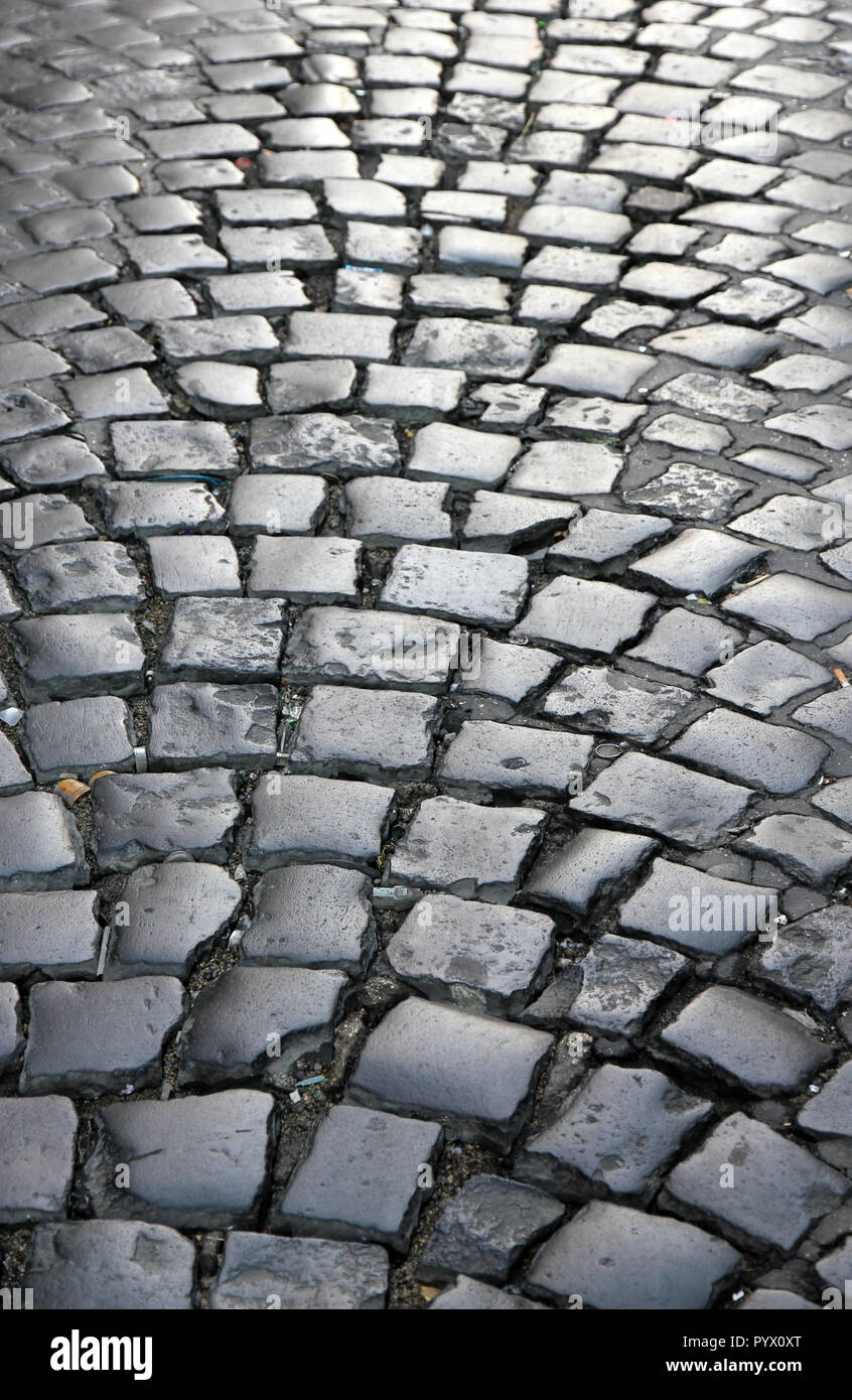 cobbles San Lorenzo Naples Italy Stock Photo