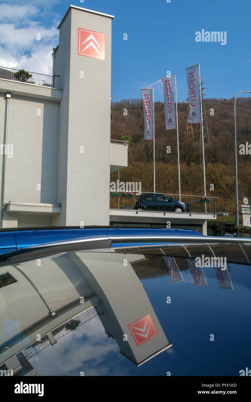 Lugano, Switzerland - 23 March 2010: Citroen car dealer at Lugano on Switzerland Stock Photo