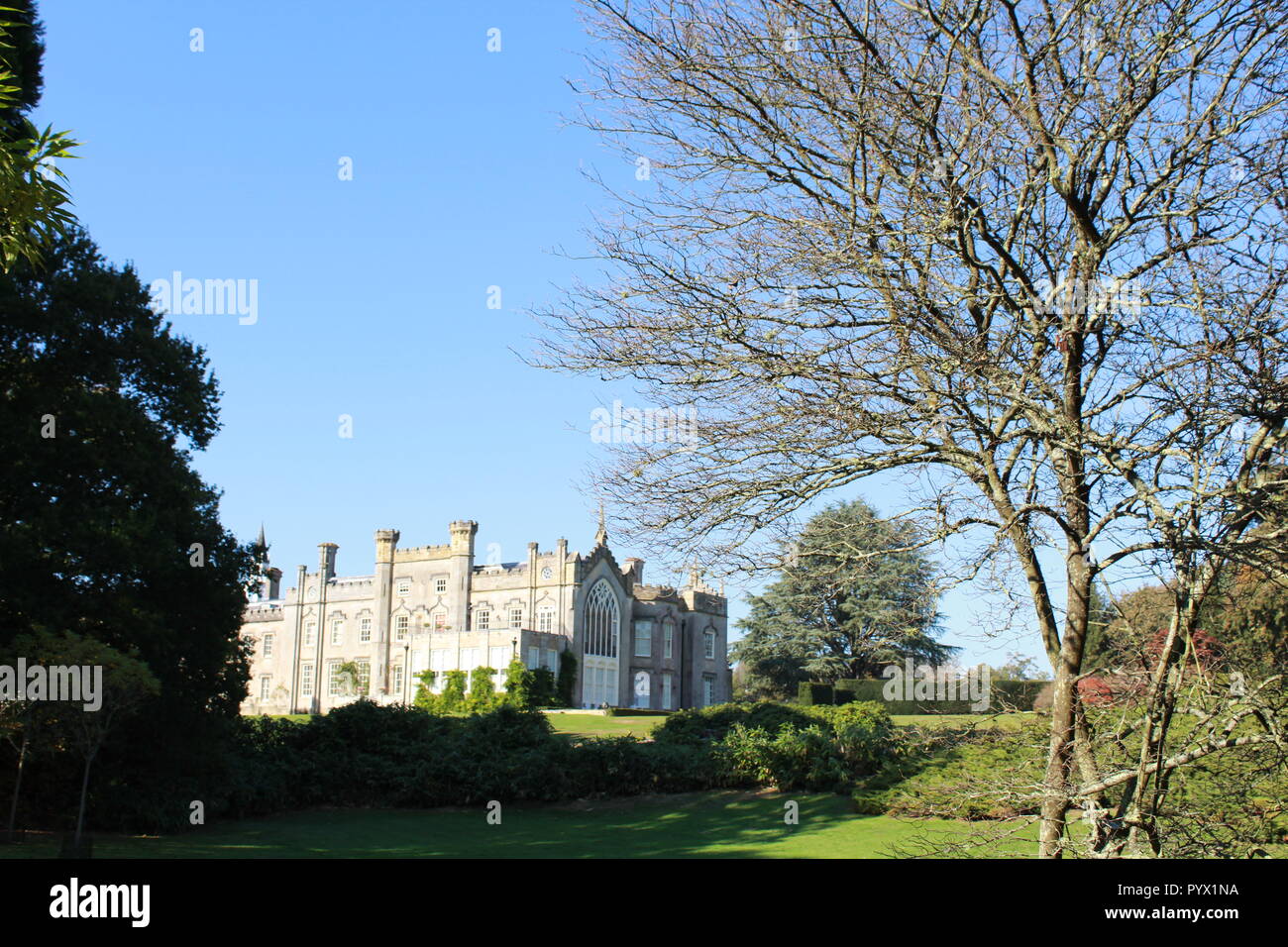 Sheffield Park House through the trees Stock Photo Alamy