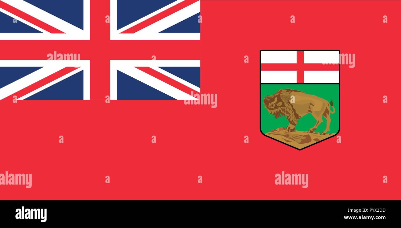 Vector flag of Manitoba province Canada. Winnipeg Stock Vector