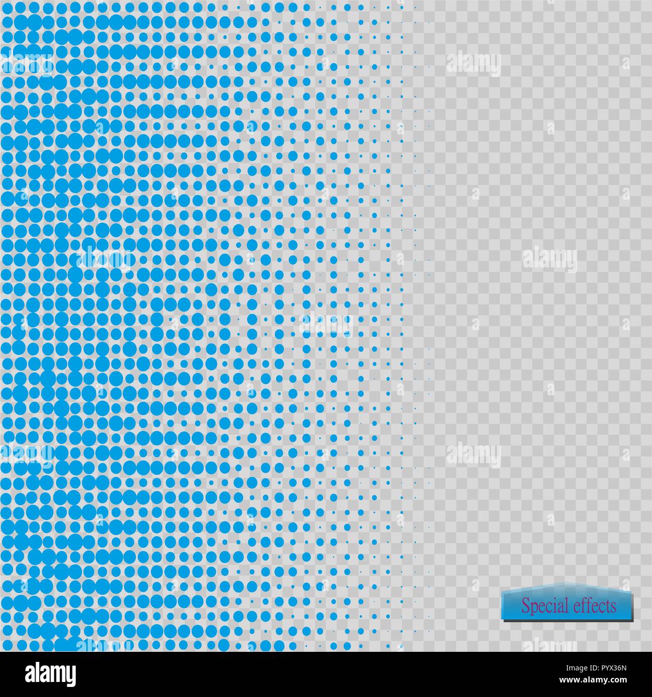 Halftone pattern vector.blue the circles to the background squares Stock Vector