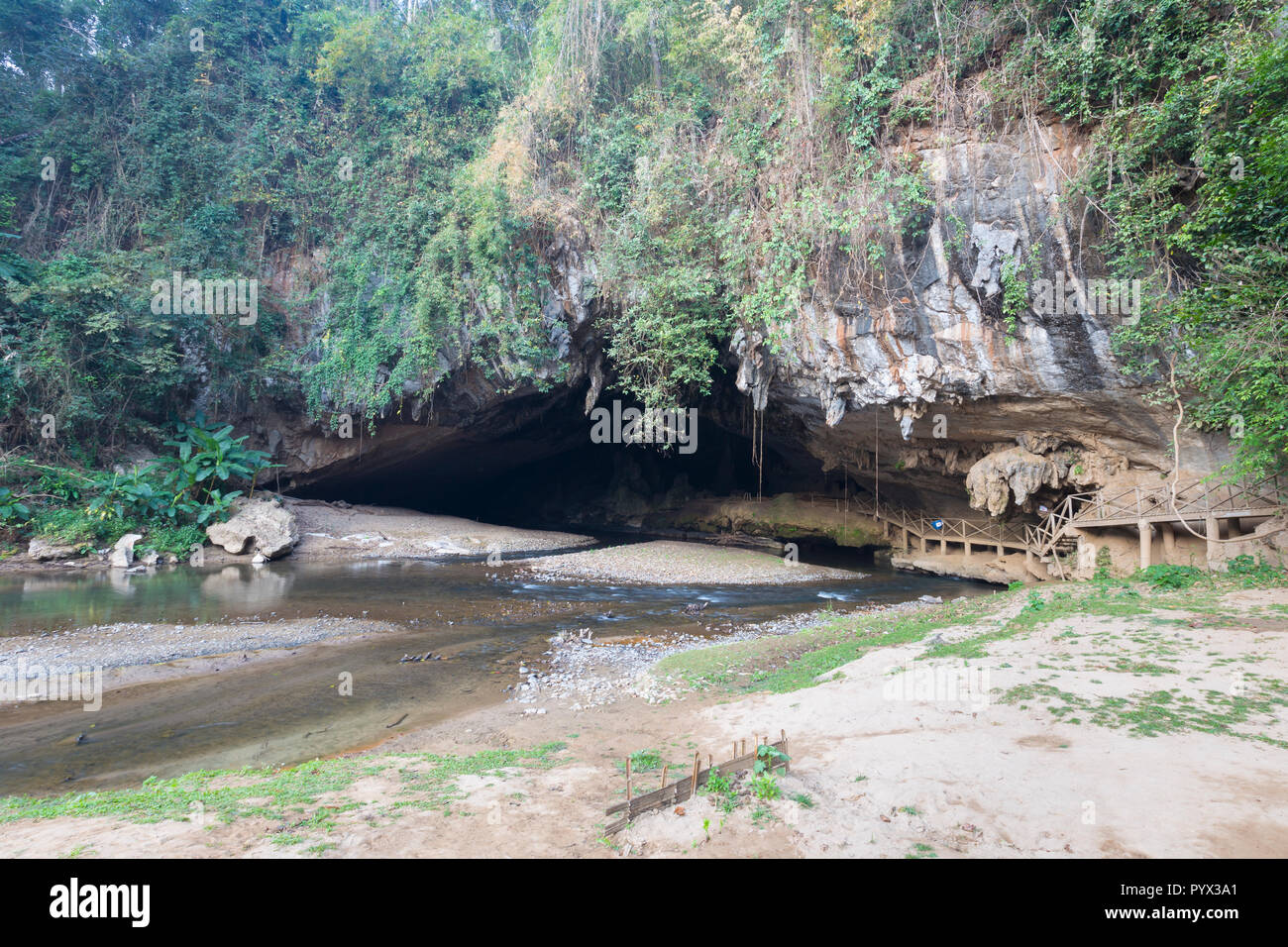 Tham Lod cave, Mae Hong Son province, Thailand Stock Photo