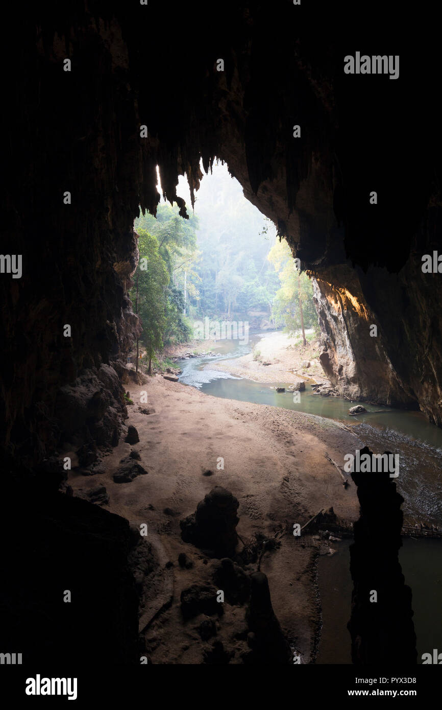 Tham Lod cave, Mae Hong Son province, Thailand Stock Photo