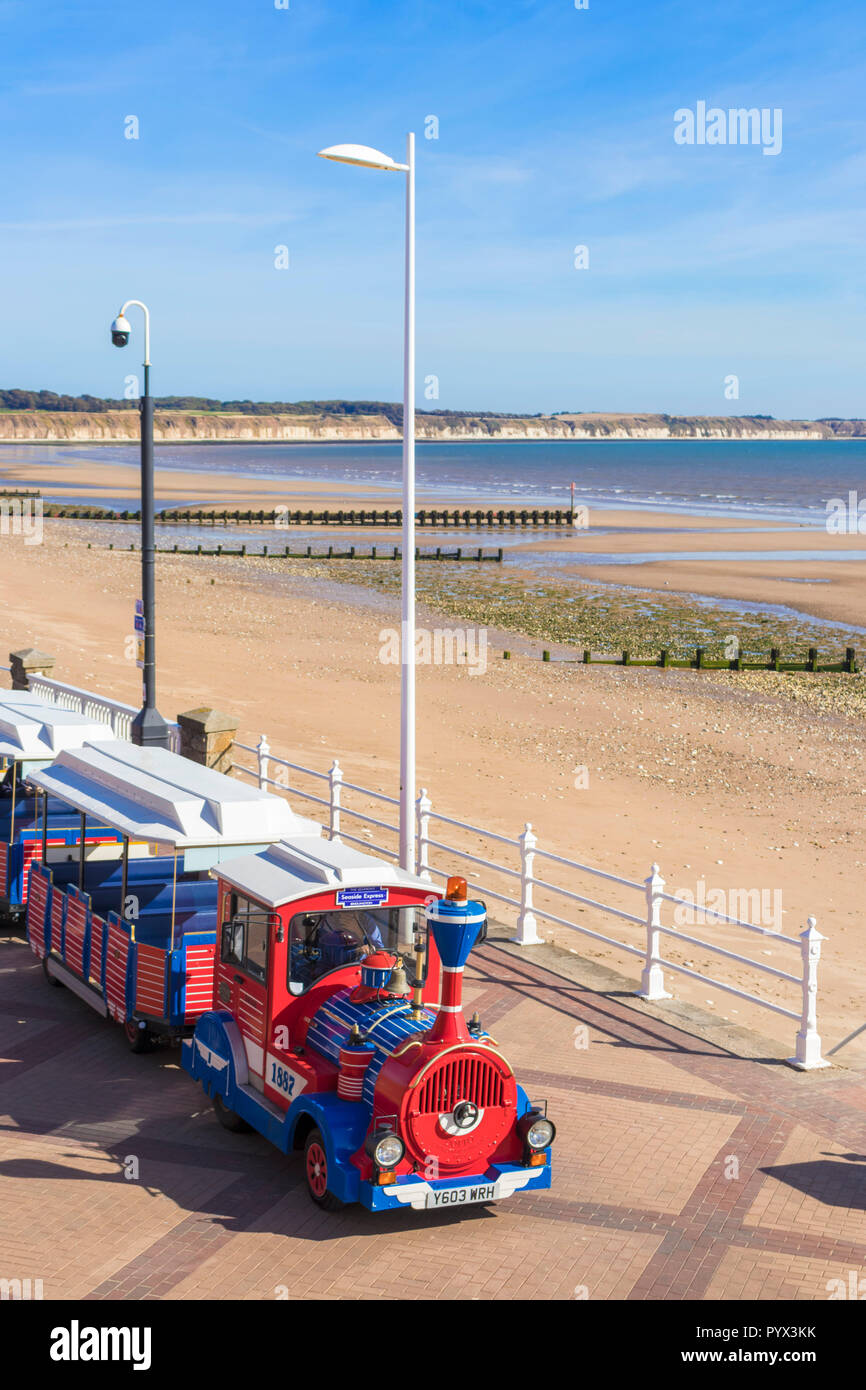Bridlington Land train operating on North Marine drive connecting South  Bridlington with North beach East Riding of Yorkshire England UK  Europe Stock Photo