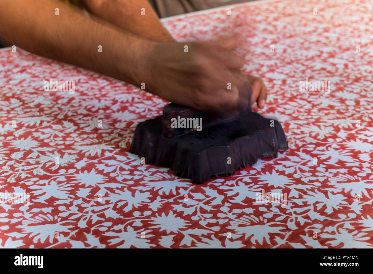 fabric-block-printing-in-india-stock-photo-alamy