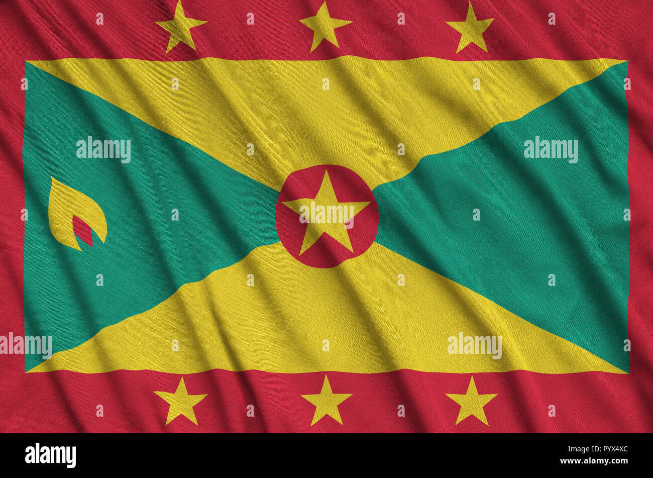 Waving Fabric Flag Grenada Stock Photos Waving Fabric Flag