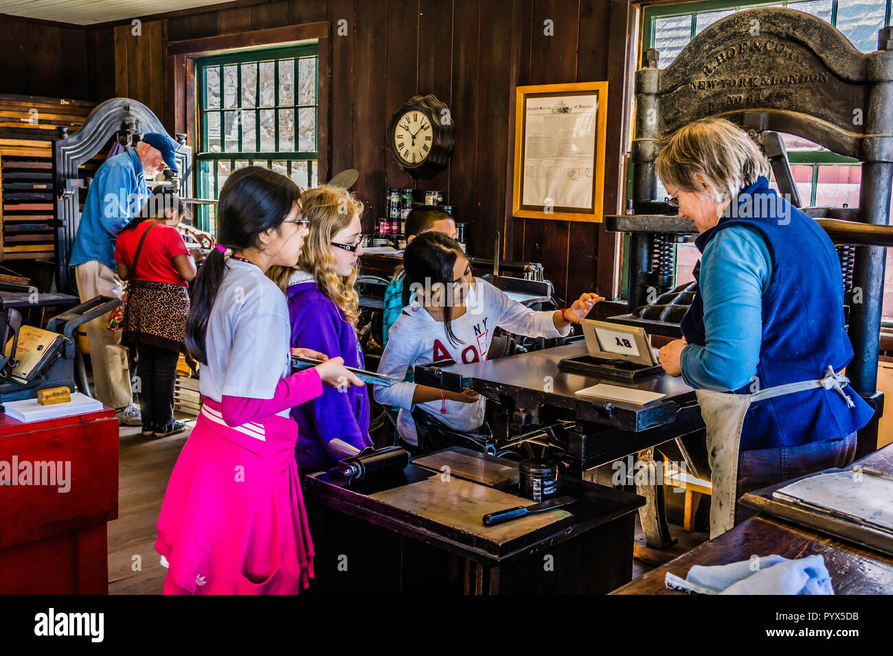 Print Shop Mystic Seaport   Mystic, Connecticut, USA Stock Photo