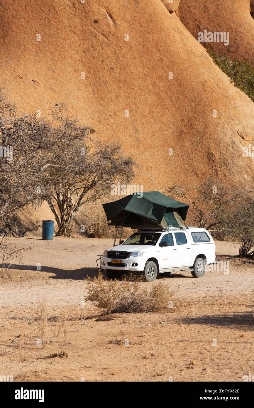 Namibia travel Namibia camping in a tented camper van, Spitzkoppe