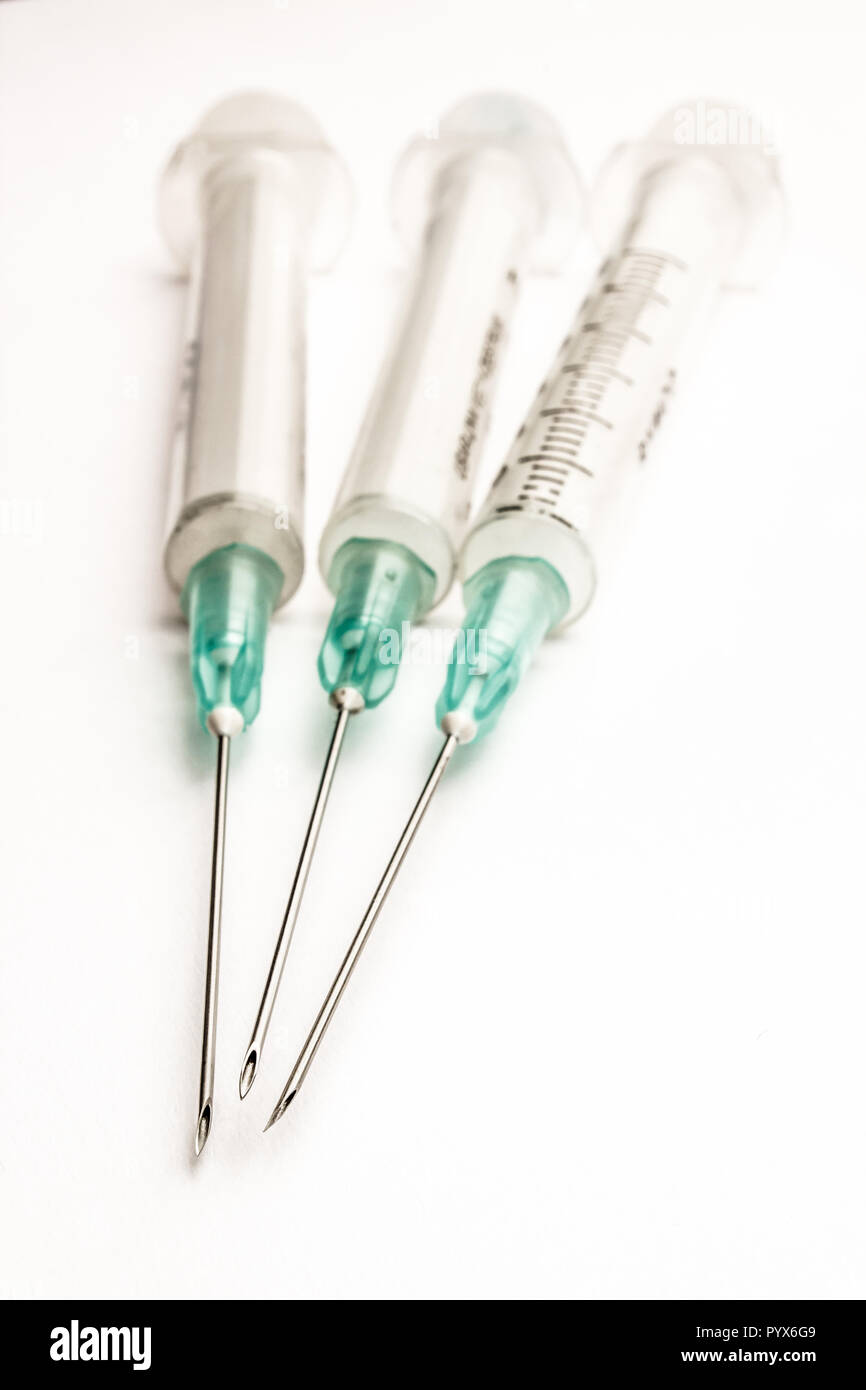 Ready to use plastic syringes Stock Photo Alamy