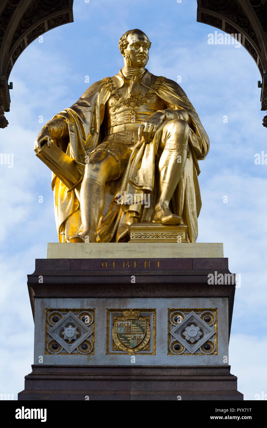 Albert Memorial situated in Kensington Gardens, London, UK. Designed by Sir George Gilbert Scott; commissioned by Queen Victoria in memory of Prince Albert who died in 1861. (96) Stock Photo