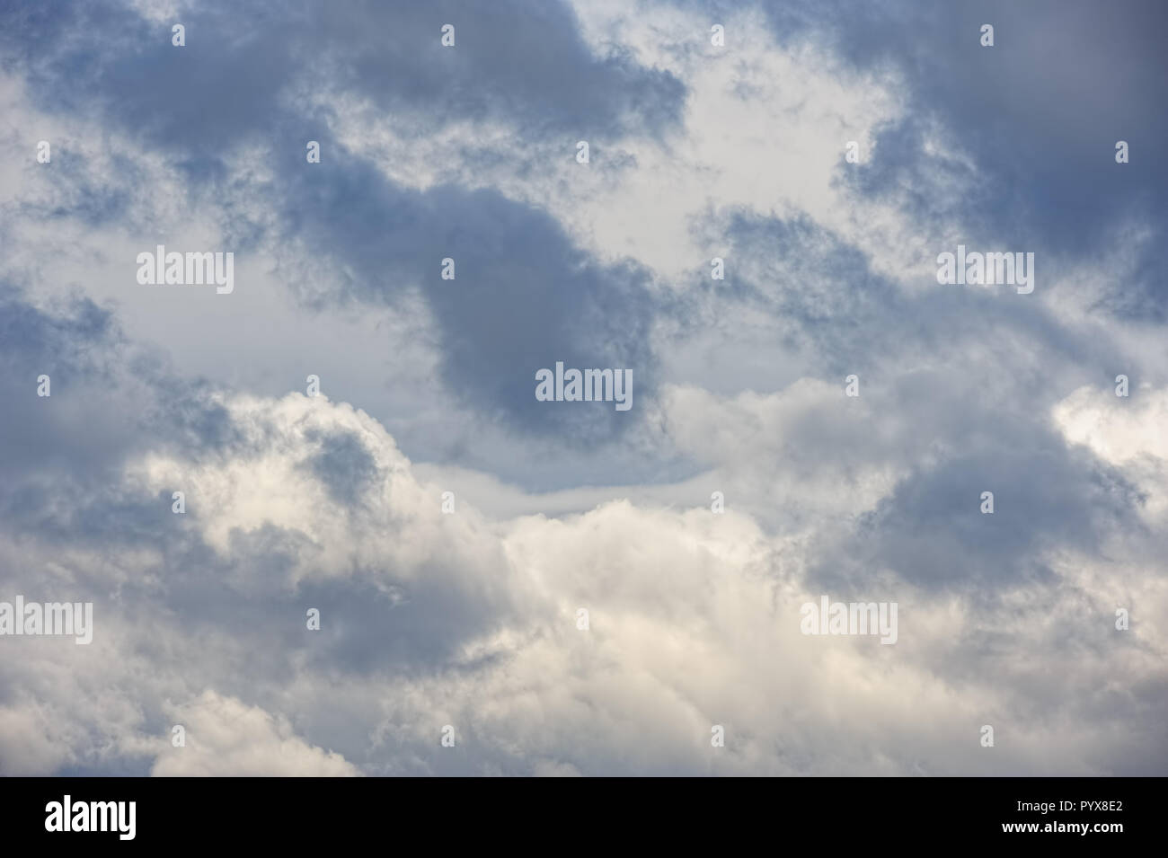 Dramatic sky with overcast clouds Stock Photo