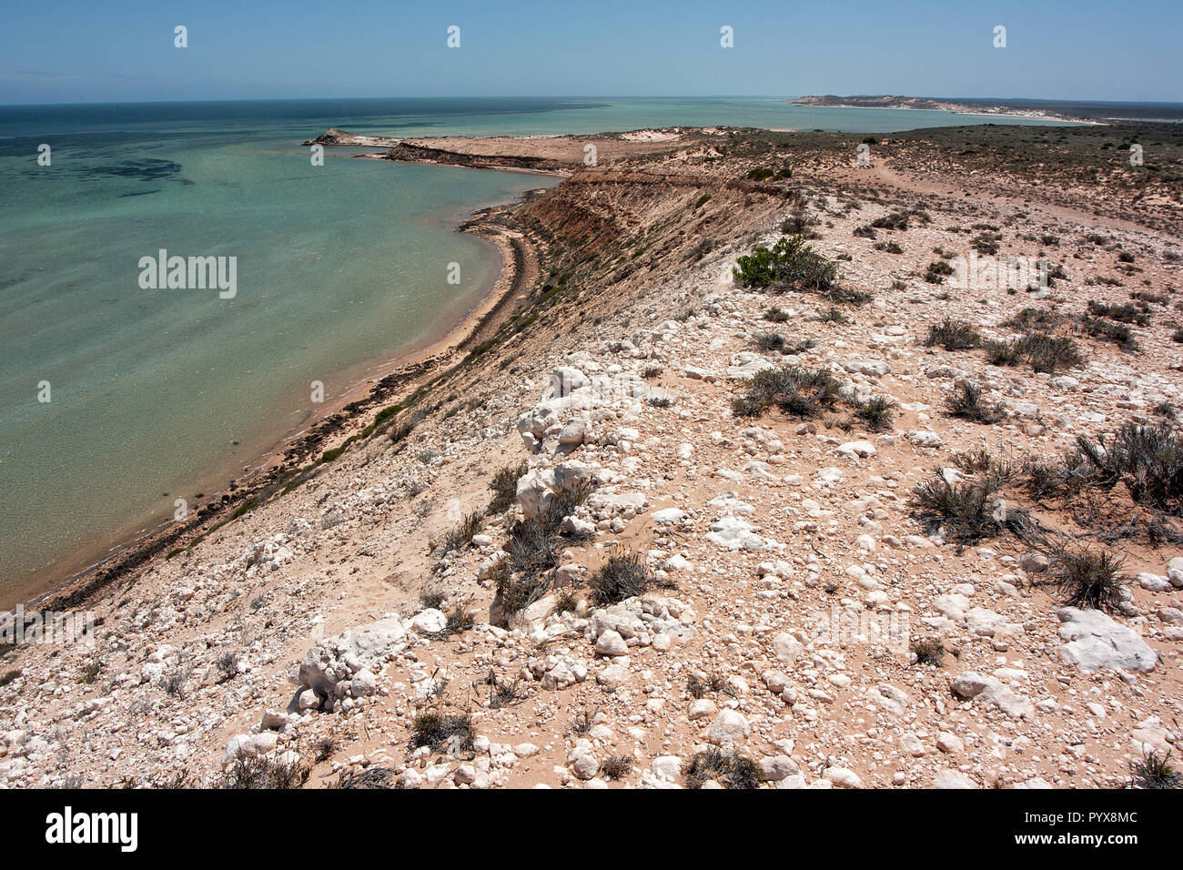 Shark Bay coastline near Denham. Western Australia, 2012. Stock Photo