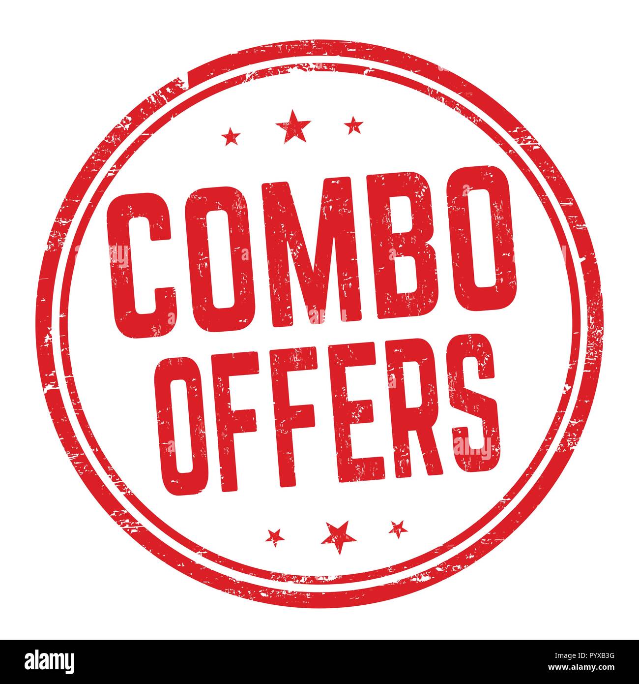 Combo offers sign or stamp on white background, vector