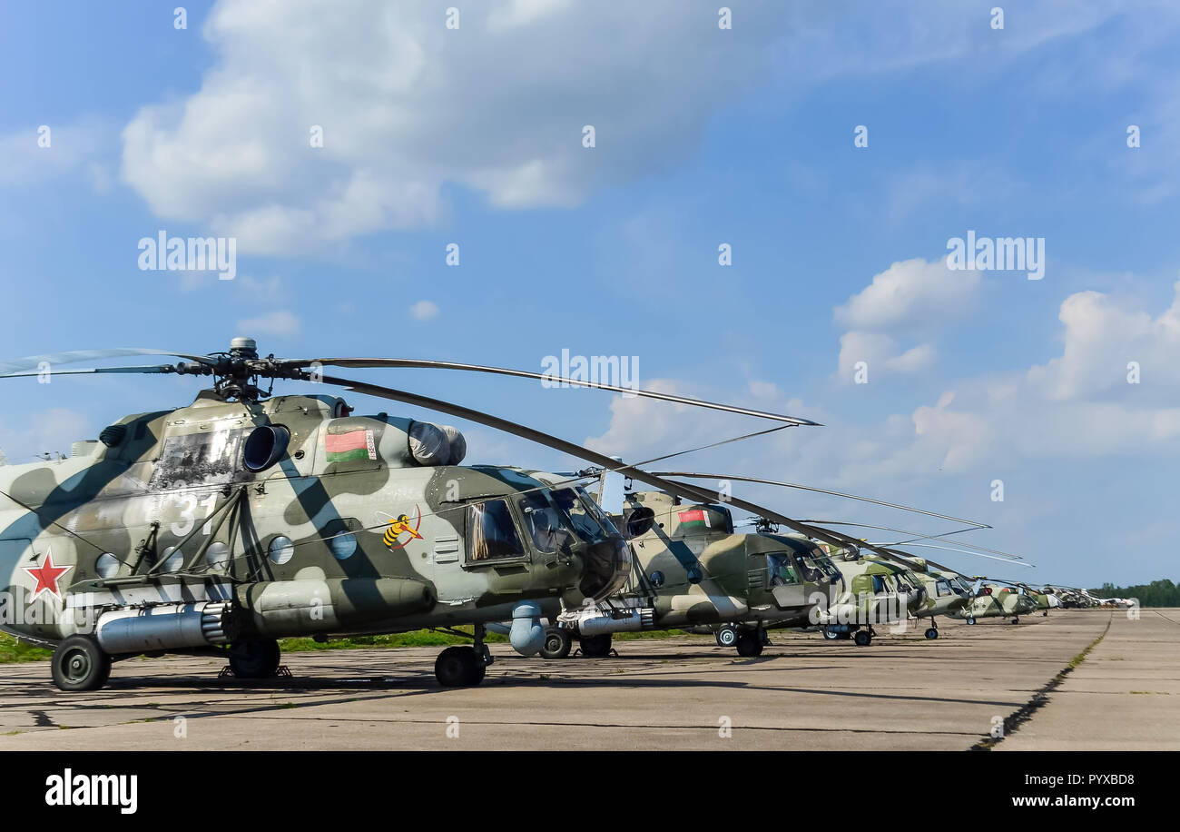 mi-military-helicopter-belarusian-army-hi-res-stock-photography-and