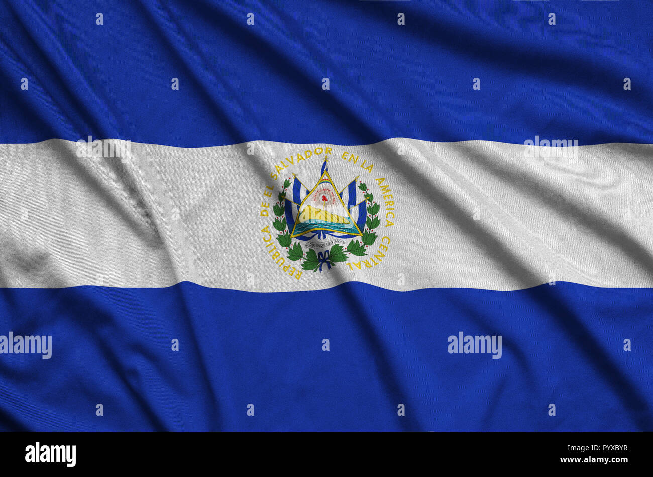 Page 3 National Flag El Salvador High Resolution Stock