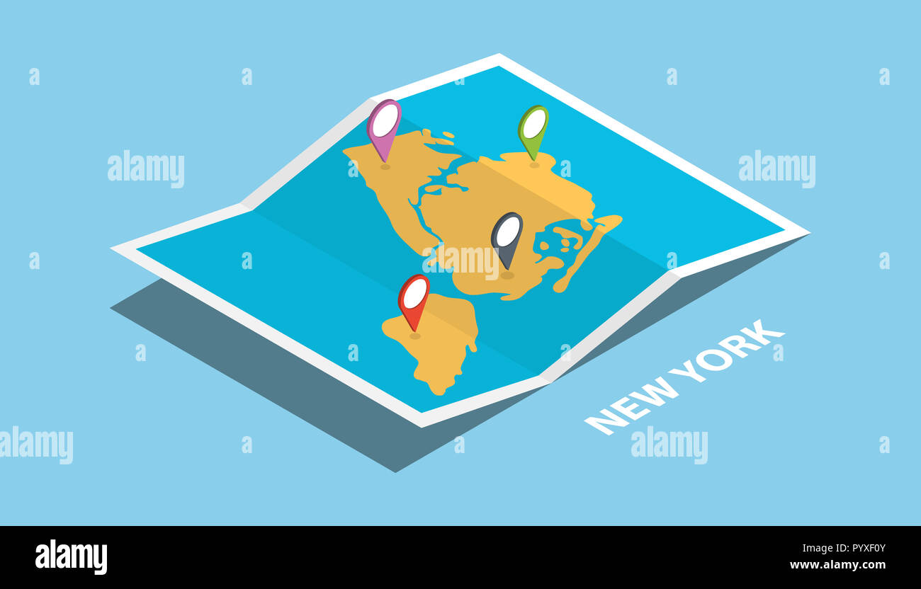explore maps with isometric style and pin location tag on top vector ...