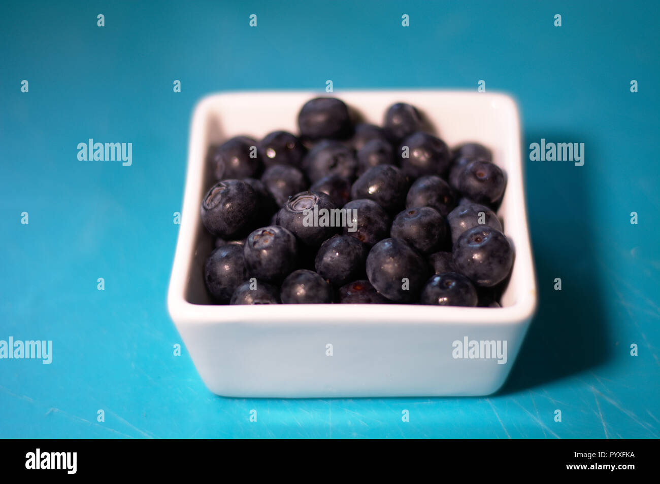 Blueberries in a dish Stock Photo