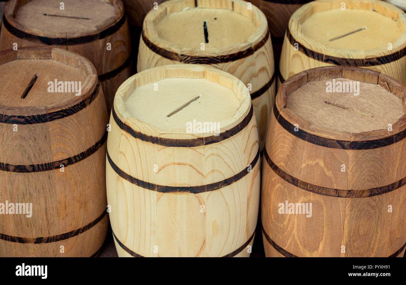 Wooden beer barrels stacked hi-res stock photography and images - Alamy