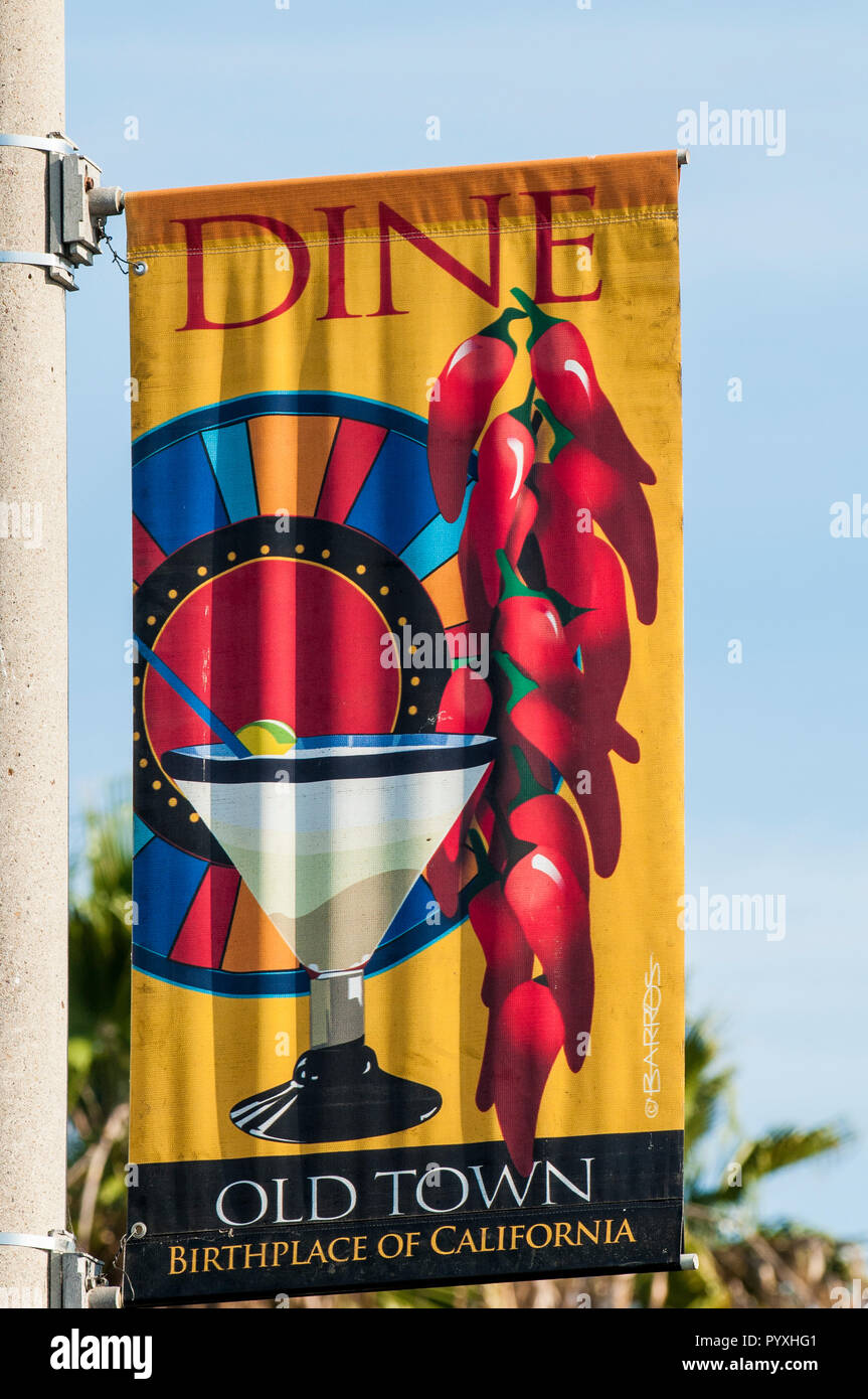 Banner in Old Town, San Diego, California Stock Photo - Alamy
