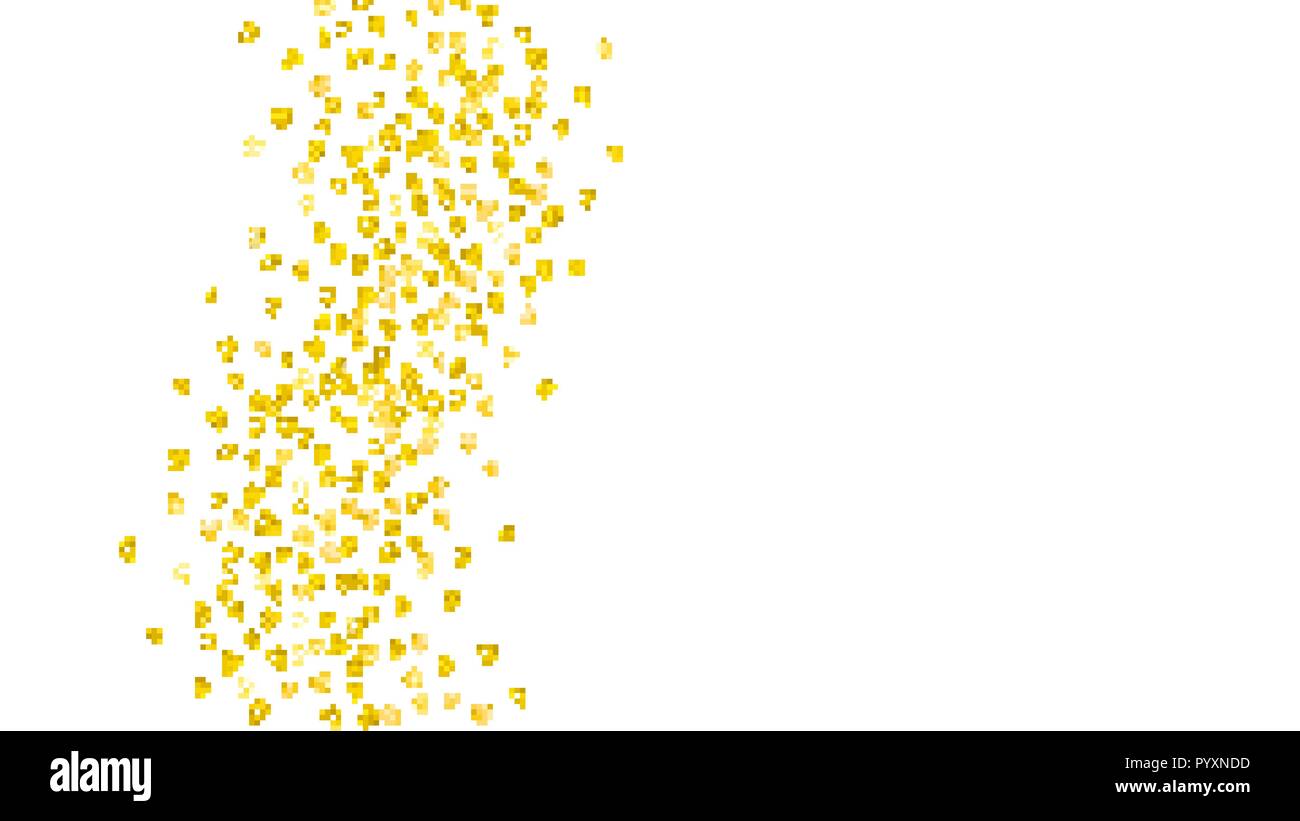 Heart frame background with gold glitter hearts. Valentines day. Vector ...