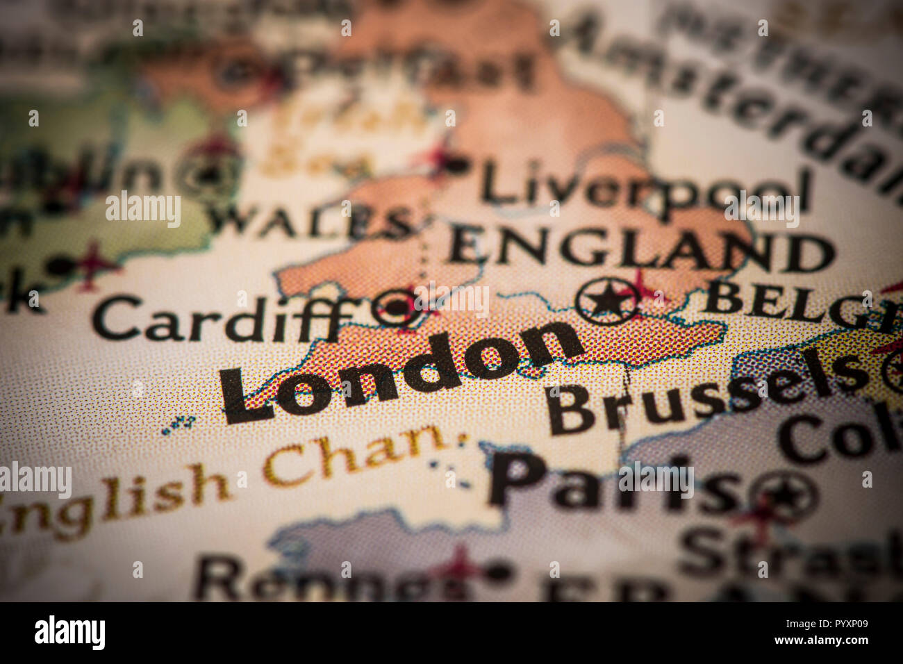 Closeup of London, United Kingdom on a world map Stock Photo Alamy