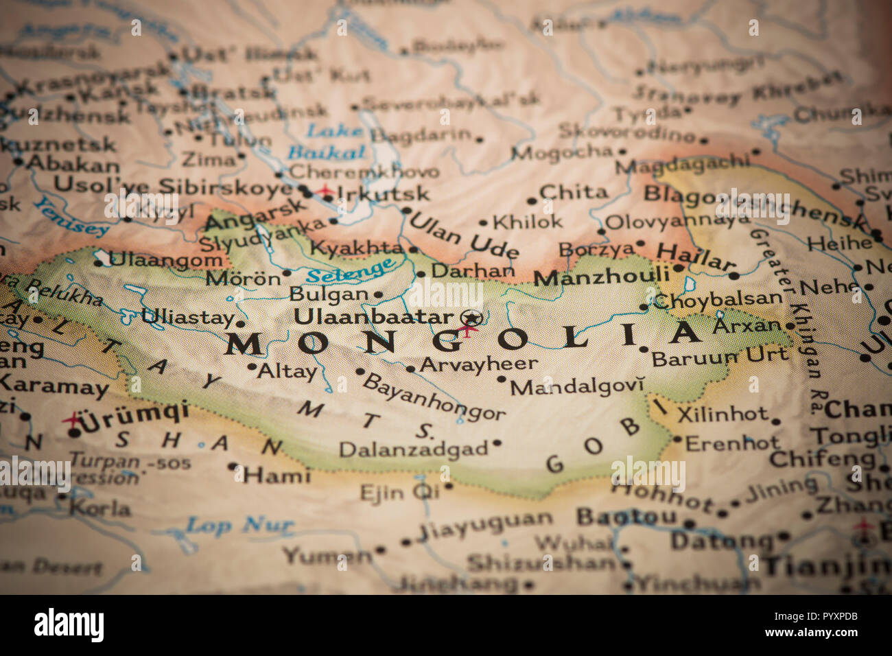 Mongolia On A World Map Stock Photo Alamy Mongolia On A World Map PYXPDB