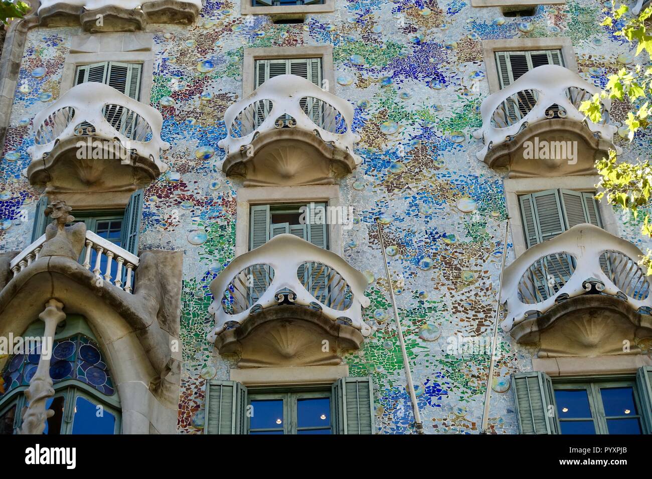 Casa Batlló in the centre of Barcelona. It was designed by Antoni Gaudí Stock Photo