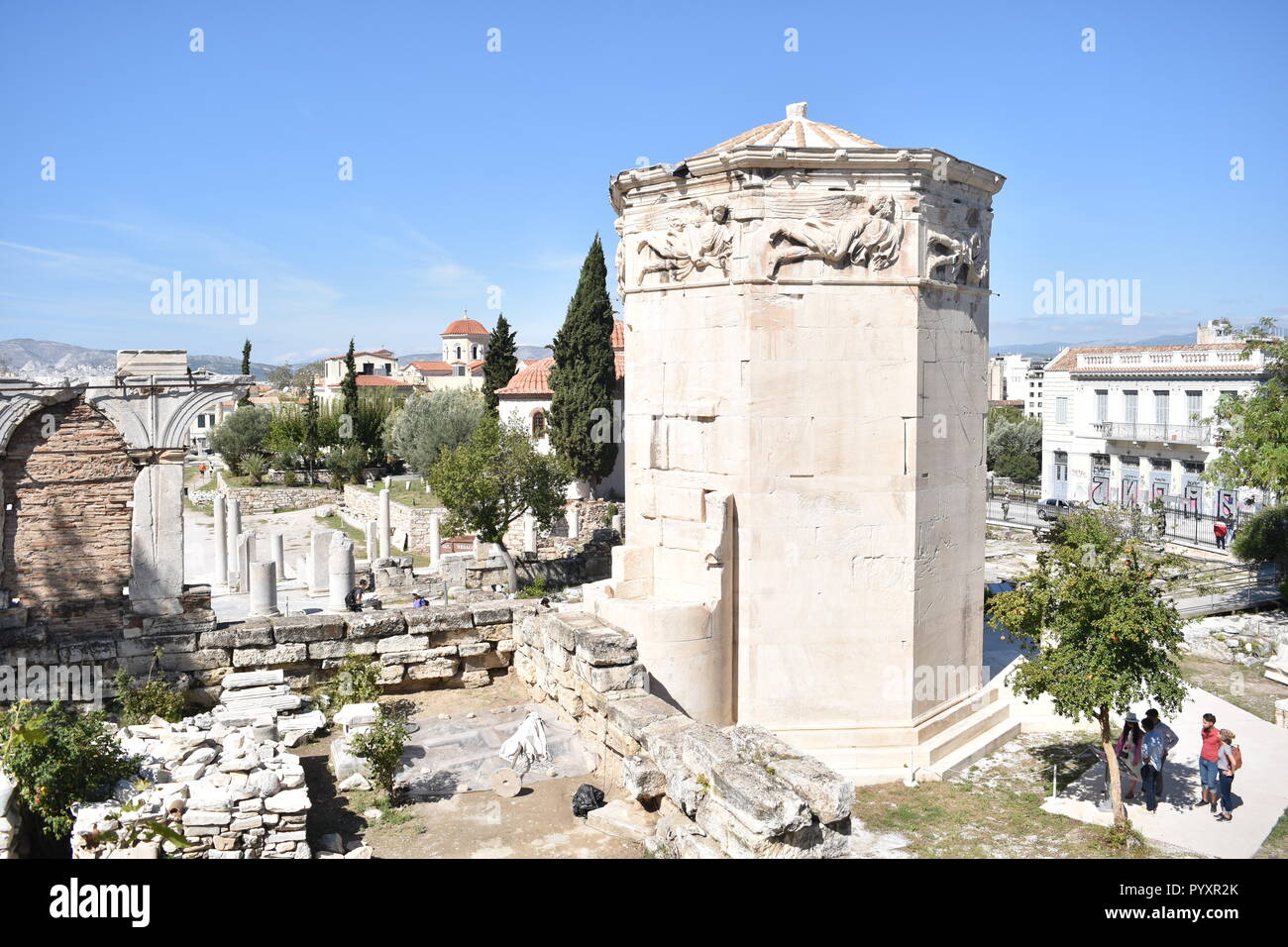 The Tower of Winds, Ancient Water Clock of Athens Stock Photo Alamy