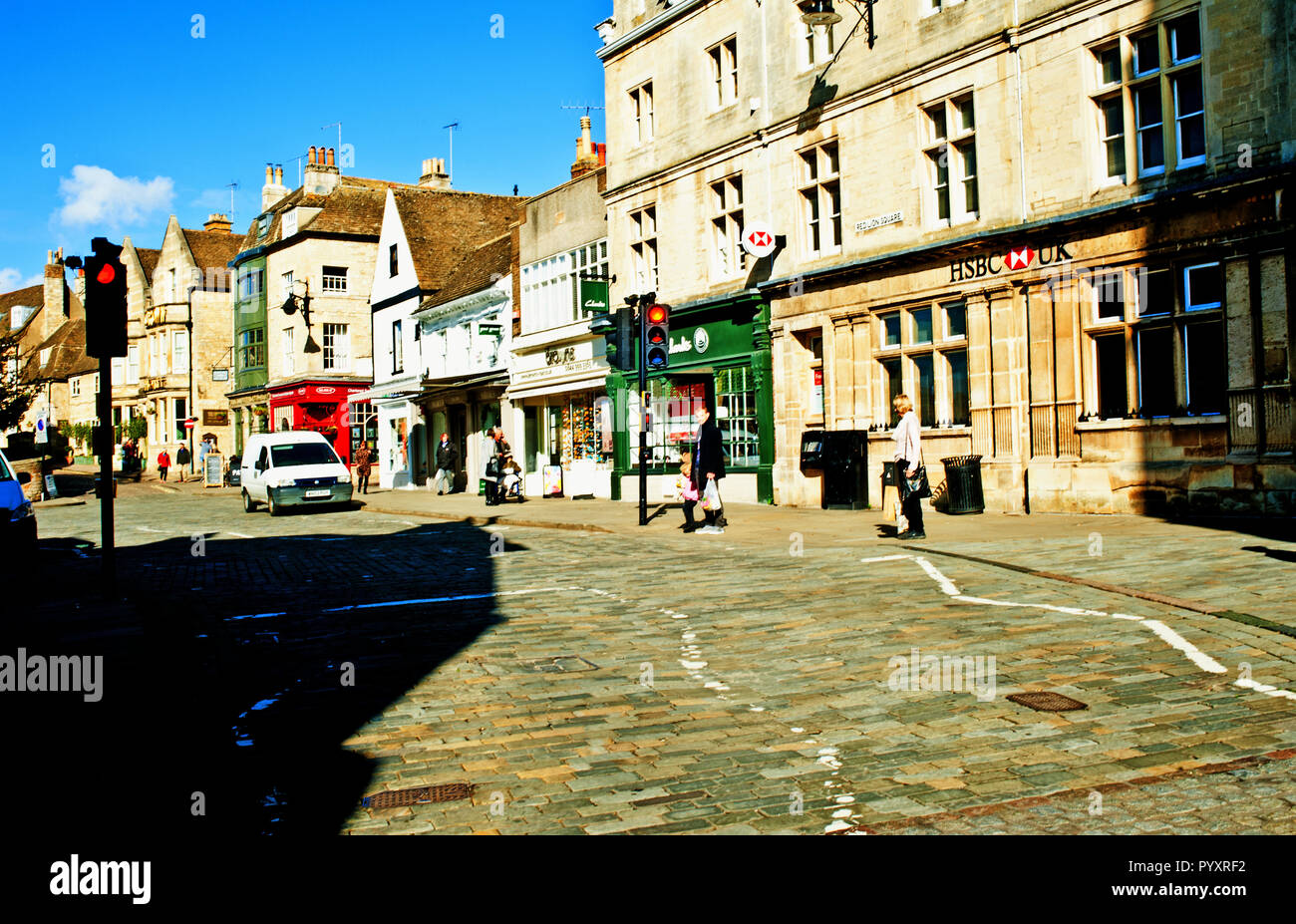 Red Lion Square, Stamford, Lincolnshire, England Stock Photo