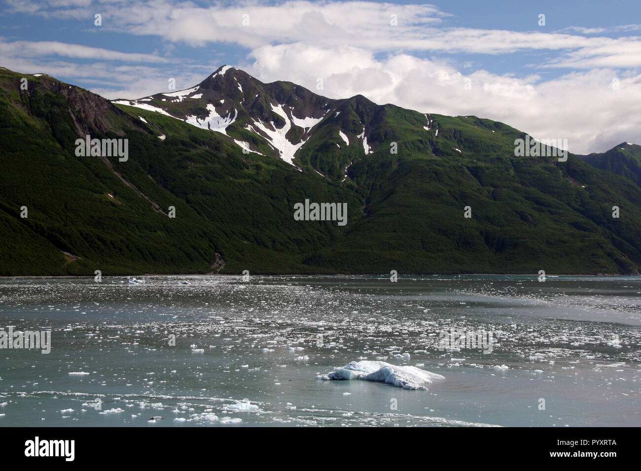 Green hills and mountains on Yakutat Bay, Alaska Stock Photo Alamy