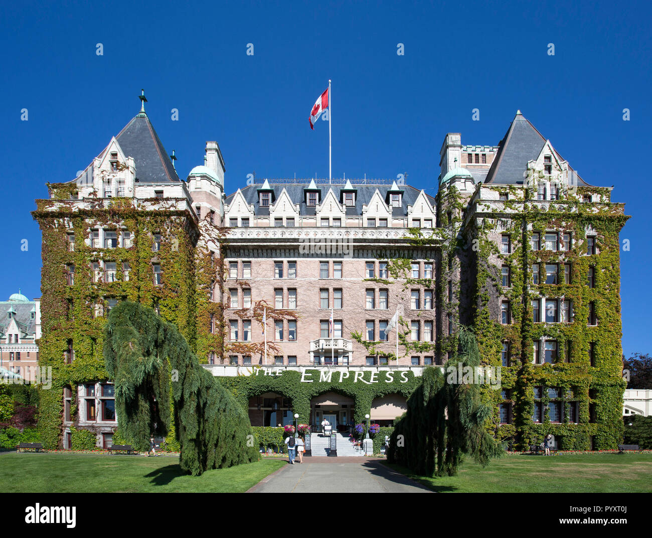 North America, Canada, British Columbia, Vancouver Island, Victoria, the Empress Hotel was designated a national historic site in 1980 as a Chateau-st Stock Photo