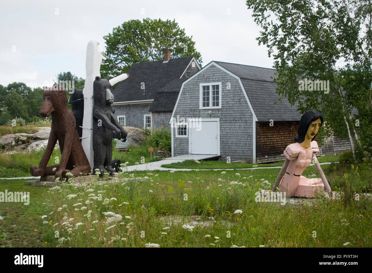 Langlais Sculpture Preserve Cushing Maine Stock Photo Alamy