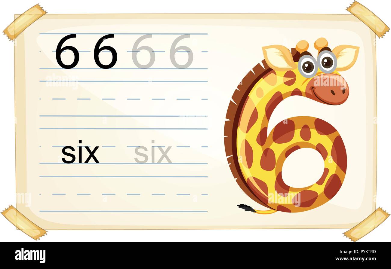 Animal number character worksheet illustration Stock Vector Image &amp; Art ...