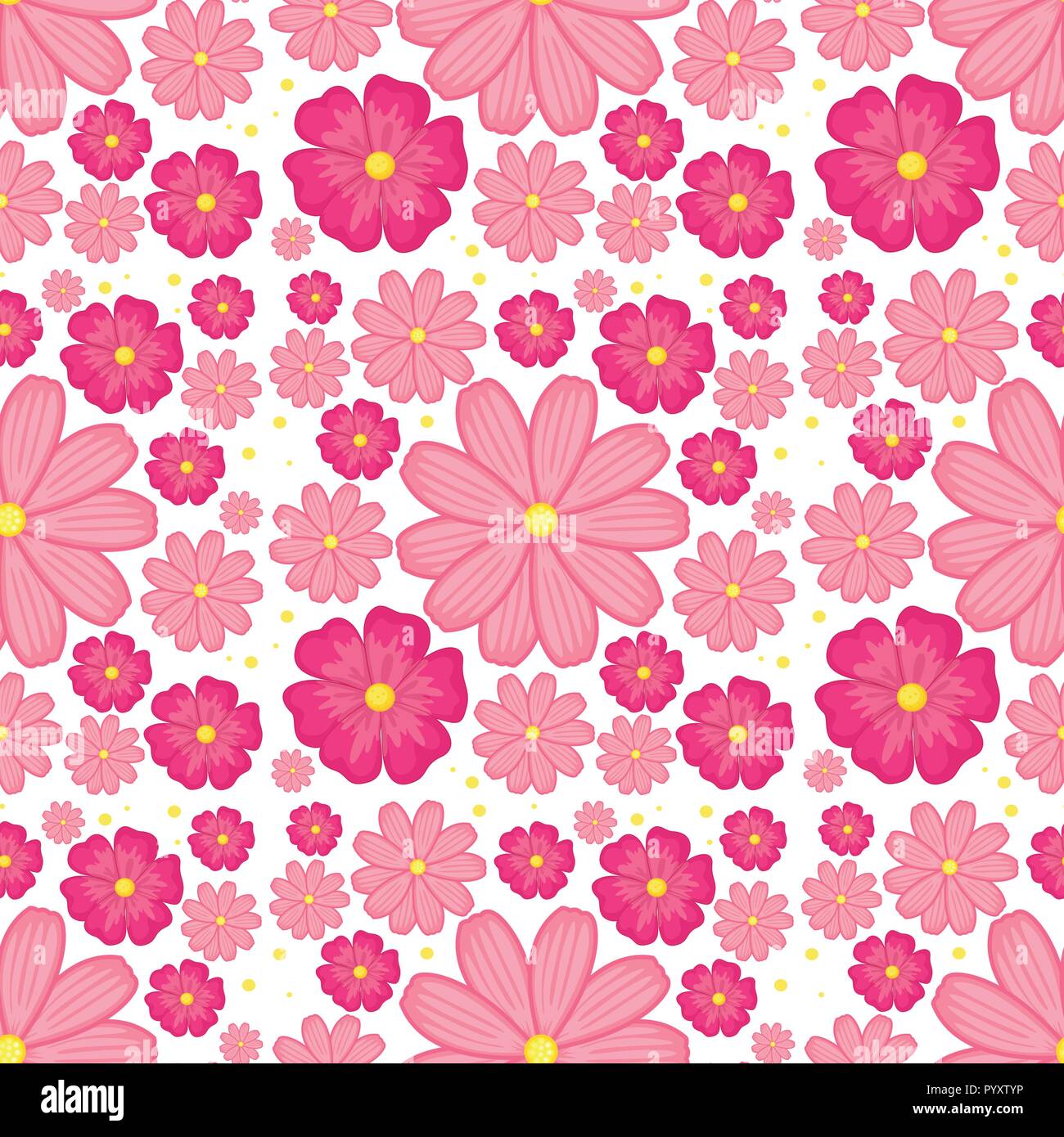 Pink flower seamless background illustration Stock Vector Image & Art