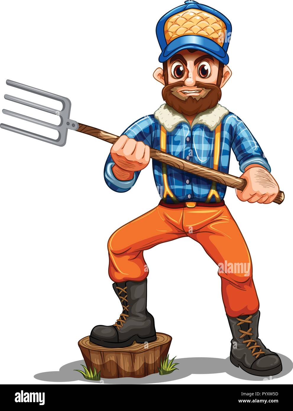 A farmer holding rake illustration Stock Vector Image & Art - Alamy