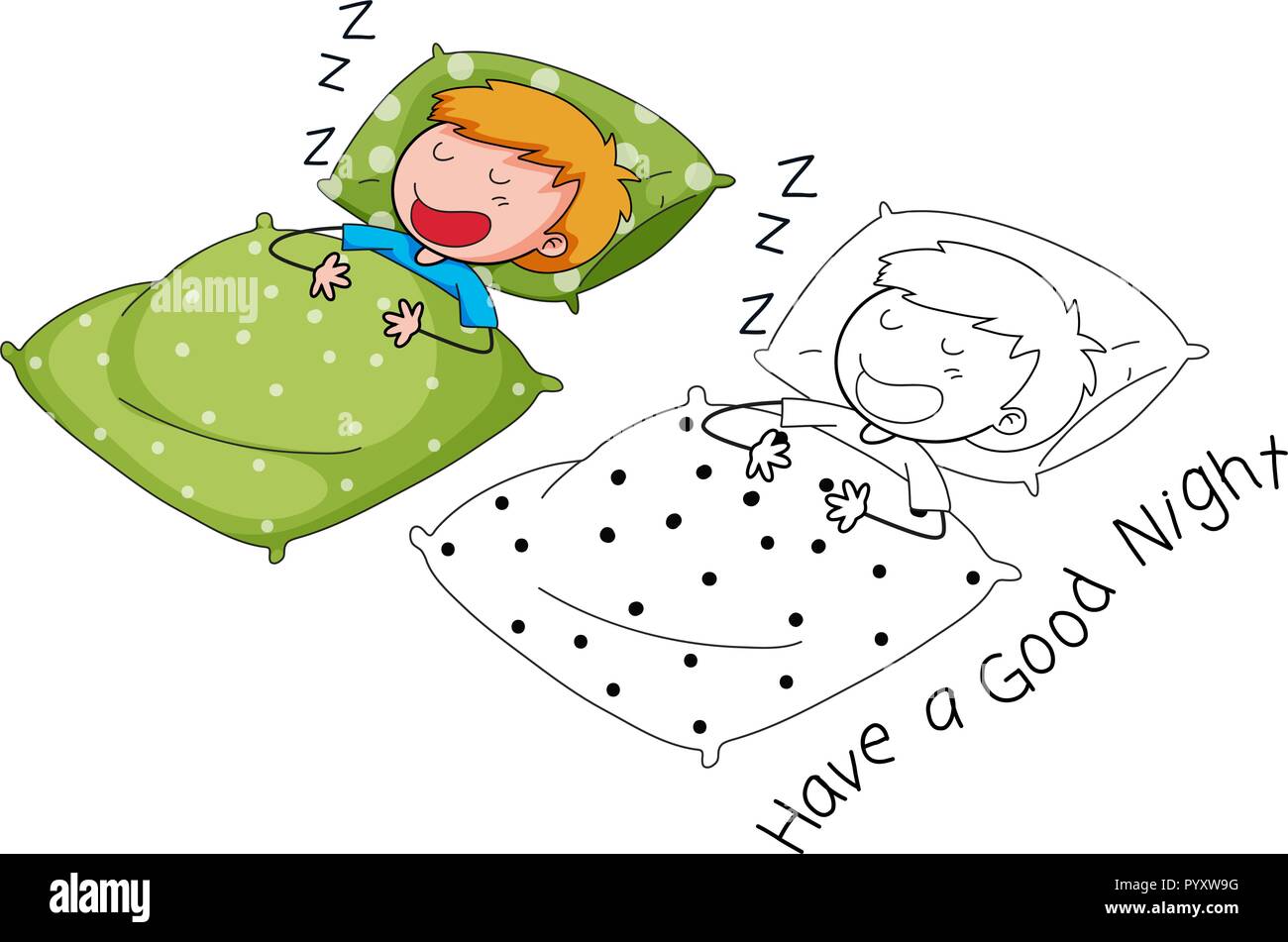 Boy Sleeping Stock Vector Images - Alamy