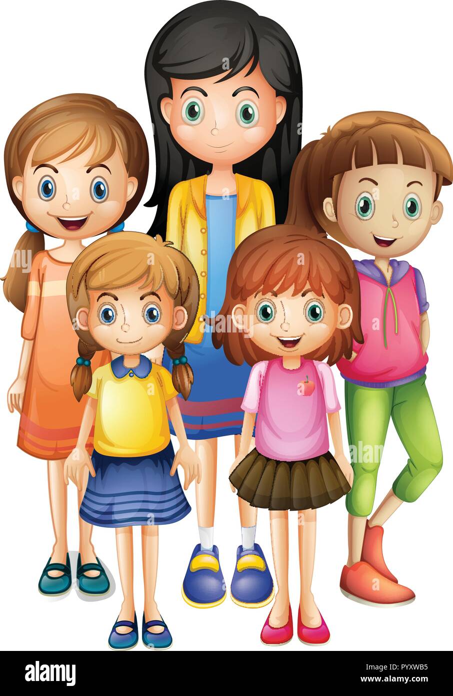 Set of female character illustration Stock Vector Image & Art - Alamy
