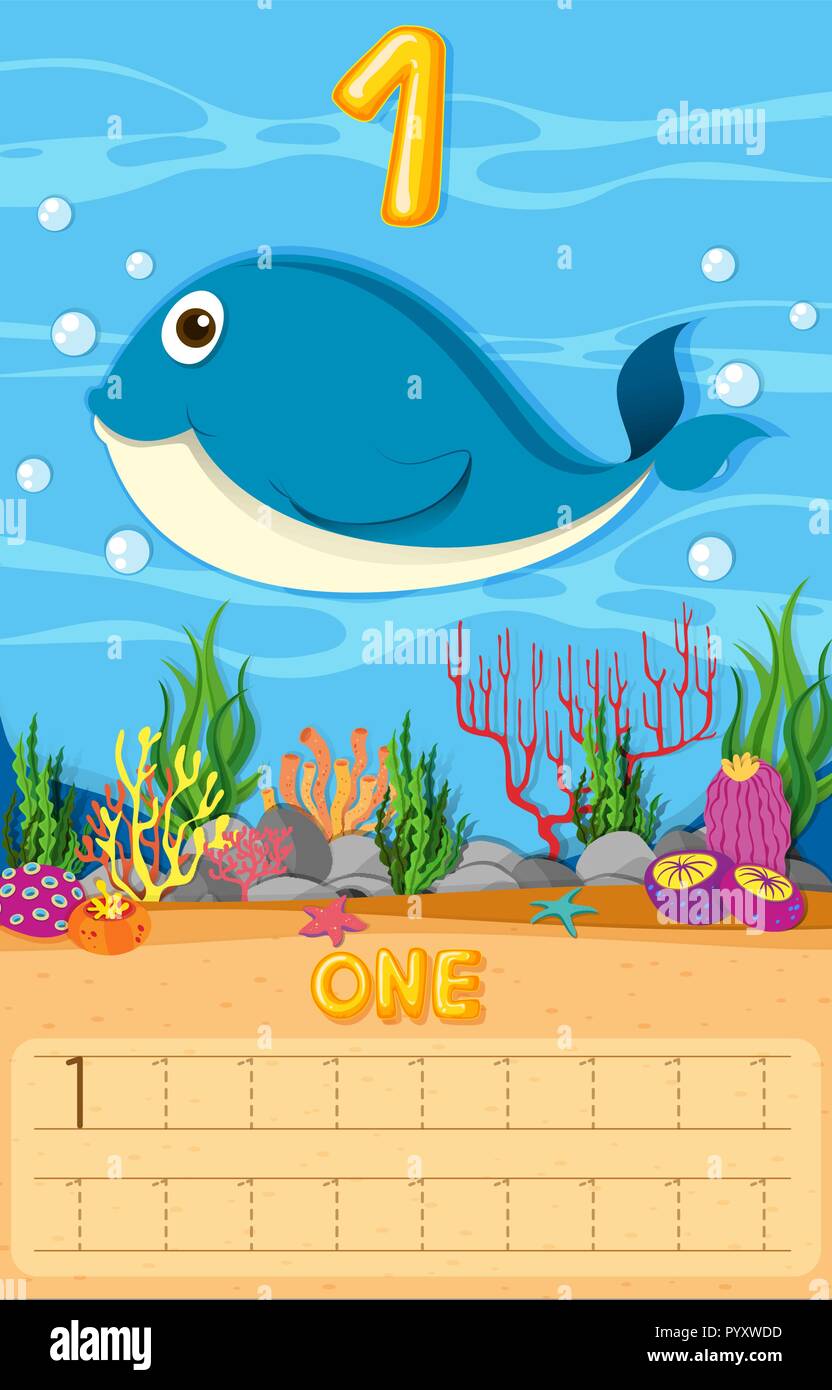 Counting one math worksheet illustration Stock Vector Image & Art - Alamy