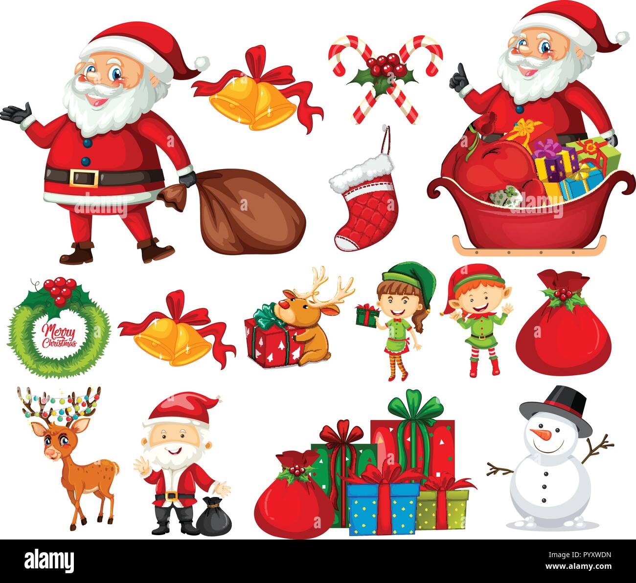Set of christmas element illustration Stock Vector Image & Art - Alamy