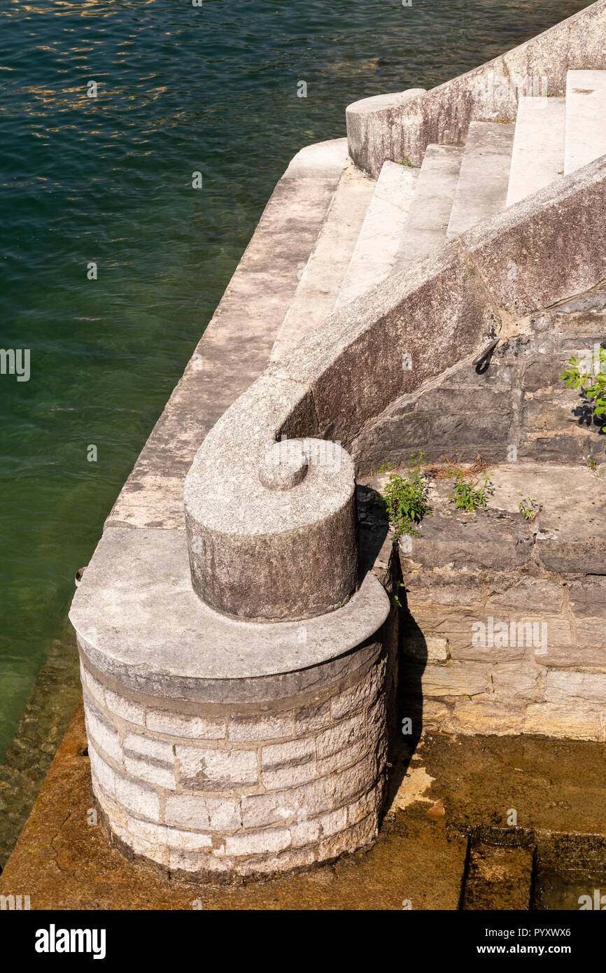 Stone steps at Villa Monastero at Varenna on Lake como, Italy Stock Photo