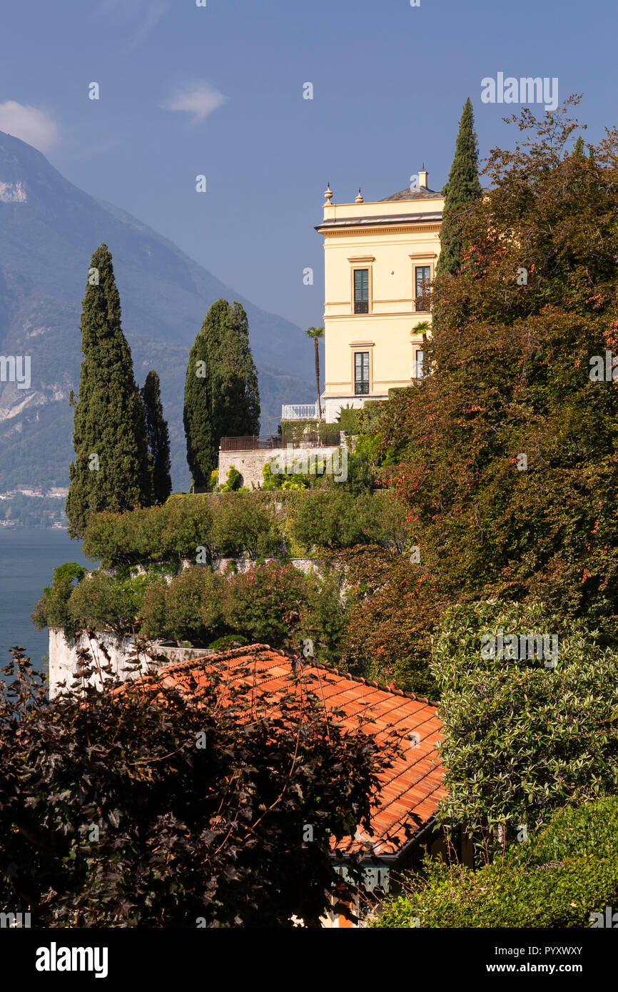 Gardens and buildings of Villa Monastero at Varenna on Lake Como, Italy