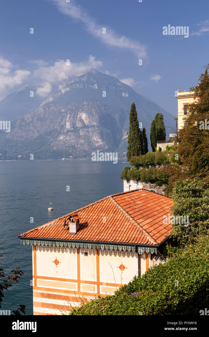 Gardens and buildings of Villa Monastero at Varenna on Lake Como, Italy