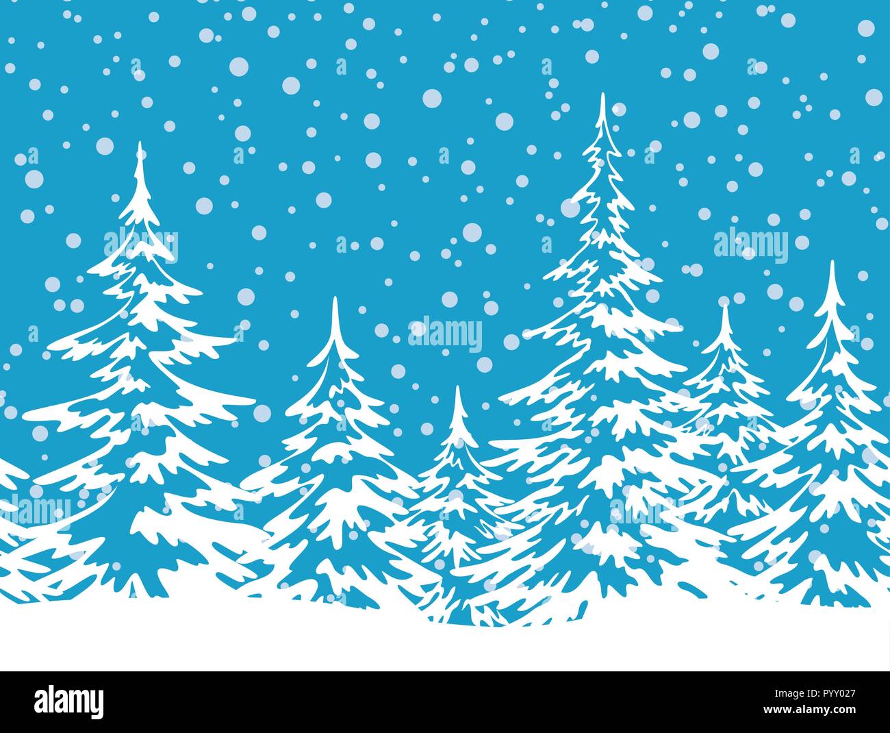Photo Seamless Photography Christmas Snowflakes Flying Over White Landscape Pictures Backdrop Banner Thick Snow Piled Up On The Christmas Tree with Red Bells Decoration Shoot Props Modern