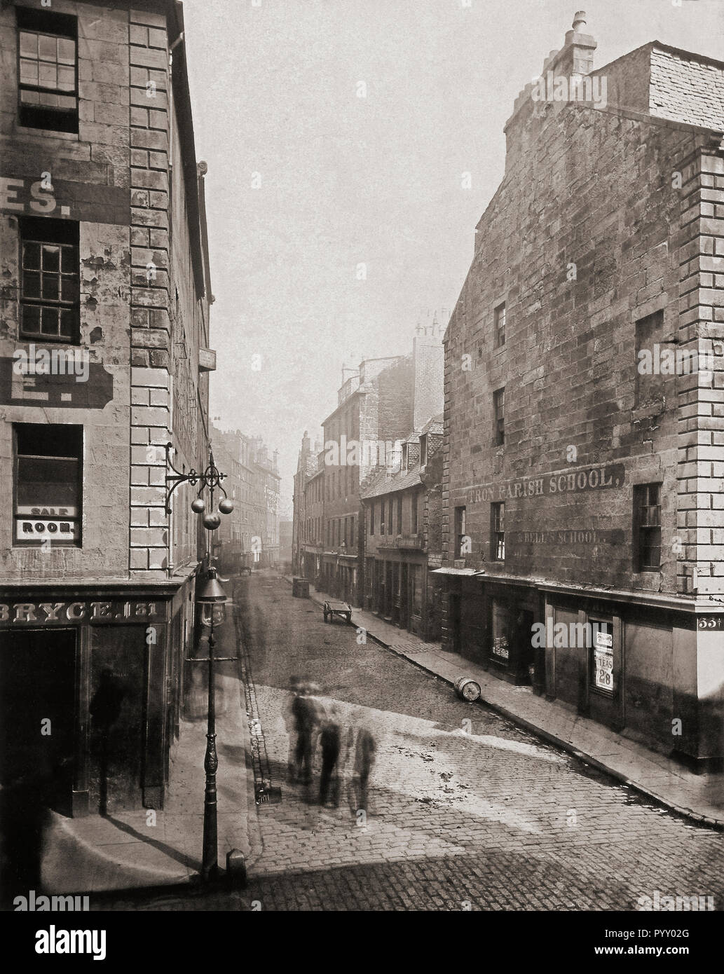 Princes Street seen from King Street, Glasgow, Scotland in the 1870’s. Photograph from The Old Closes and Streets of Glasgow, by Scottish photographer Thomas Annan 1829-1887. Stock Photo