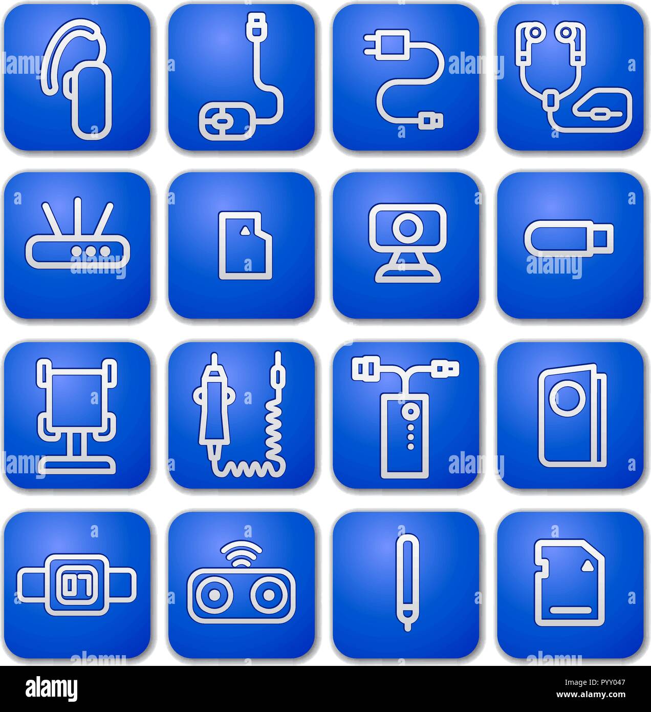 illustration of concept accessories icons for mobile devices Stock