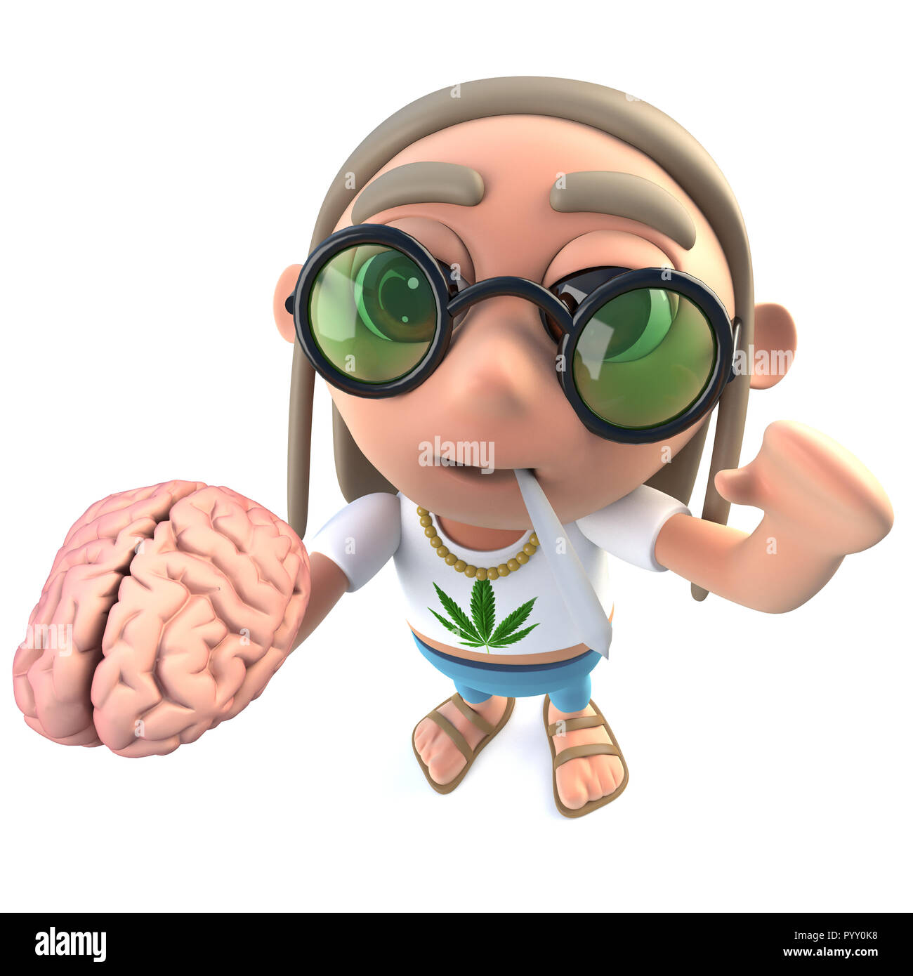 3d render of a funny cartoon hippy stoner character holding a human brain Stock Photo - Alamy 3d render of a funny cartoon hippy stoner character holding a human brain Stock Photo - Alamy