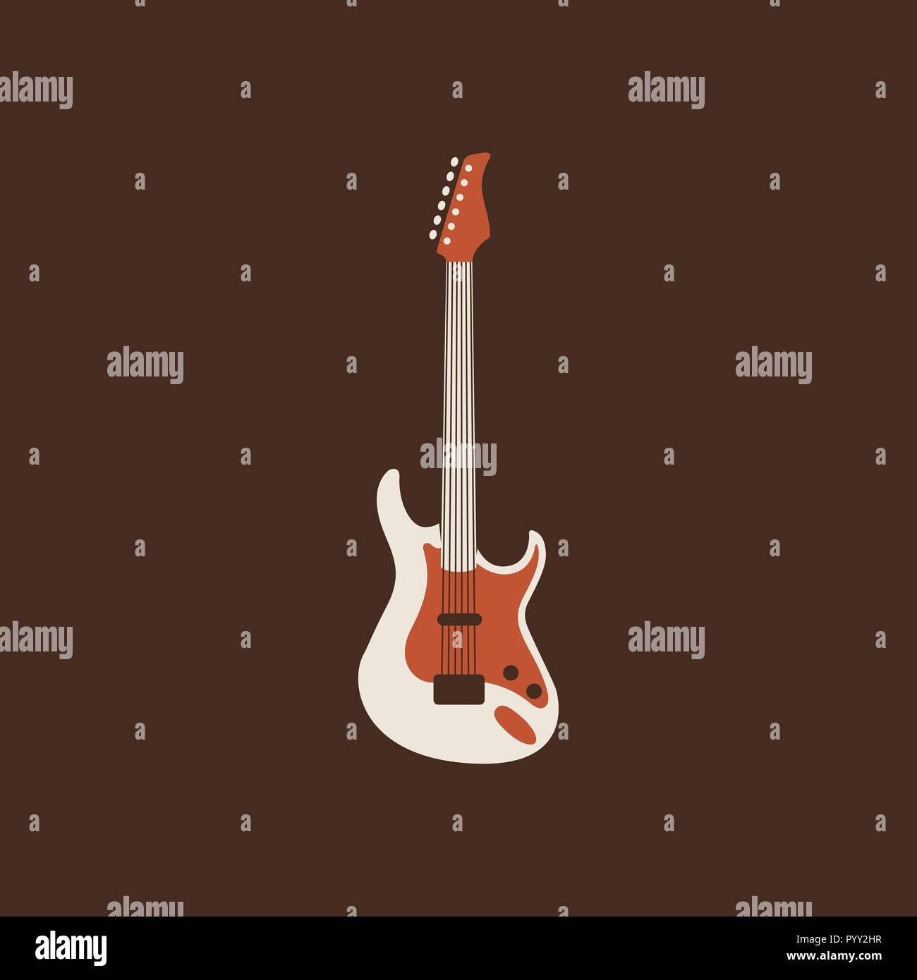 Electro guitar icon. Isolated Vector String ill. Stock Vector