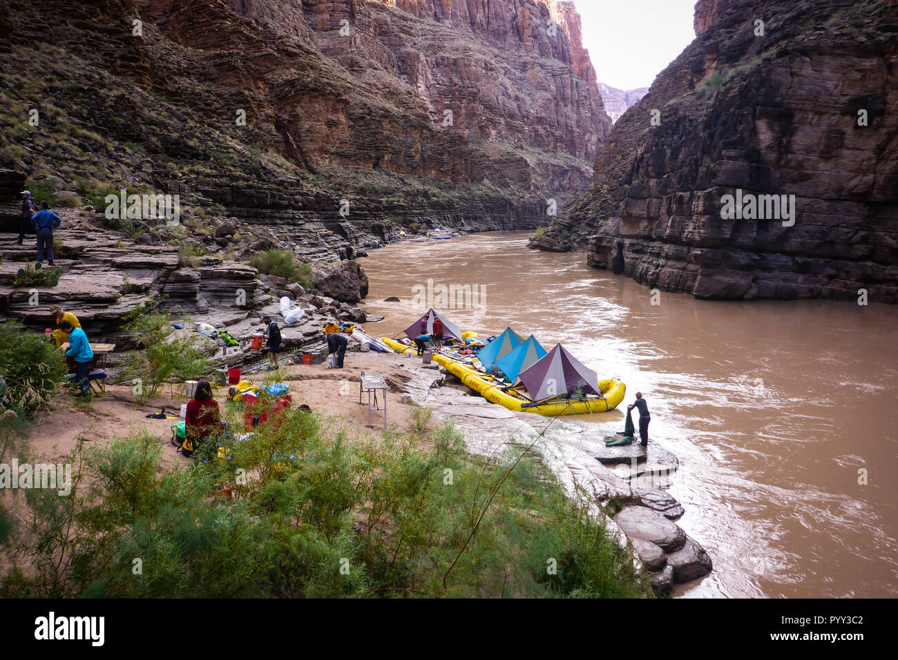 Whitewater rafting, Grand Canyon, Colorado River, Arizona, USA. Stock Photo