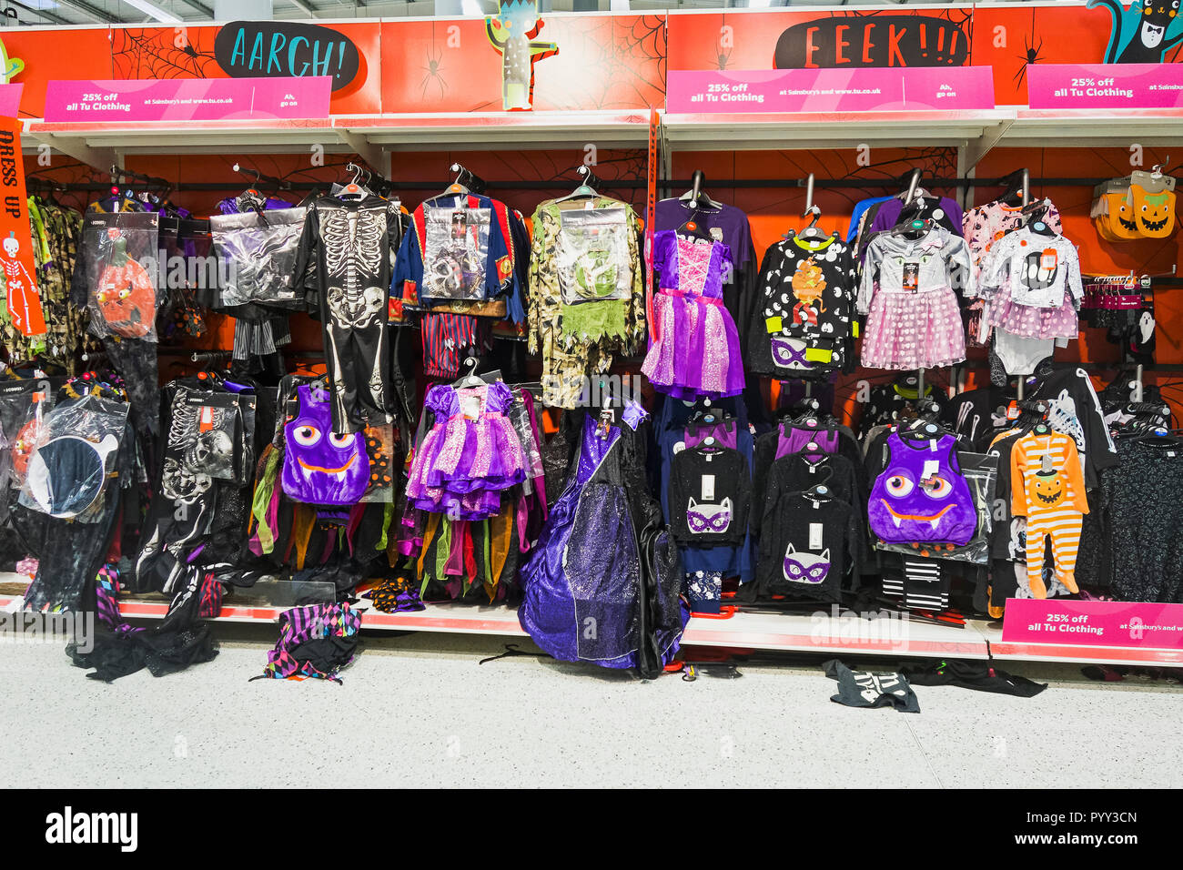 Halloween costumes for sale in UK supermarkets Stock Photo Alamy