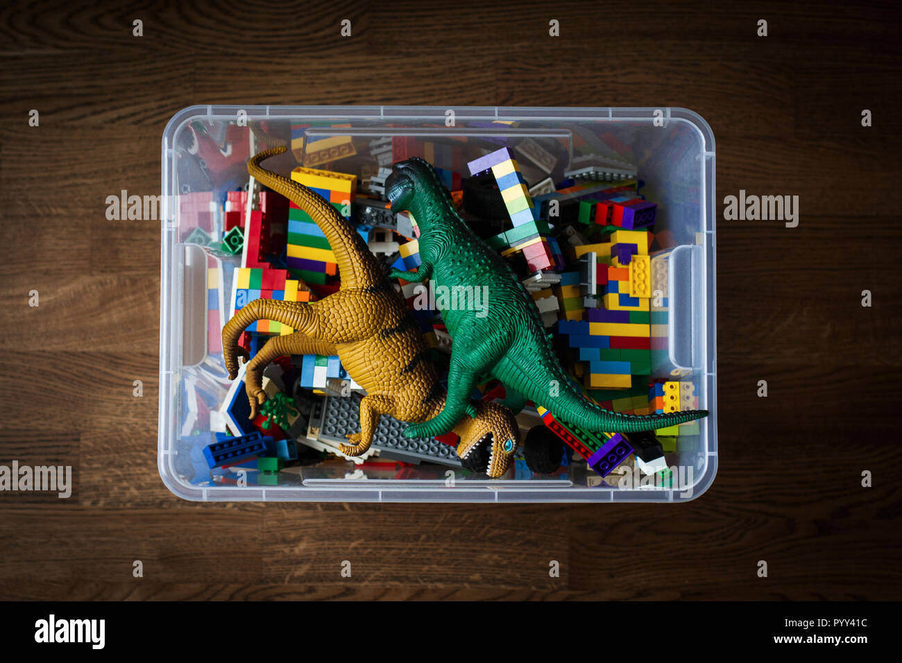 plastic dinosaur toy box